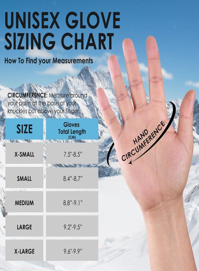 Gilotop Winter Ski Gloves for Men & Women - Waterproof Thermal Windproof with Touchscreen,Non-Slip Grip for Outdoor Skiing Hiking Snowboard - Image 3